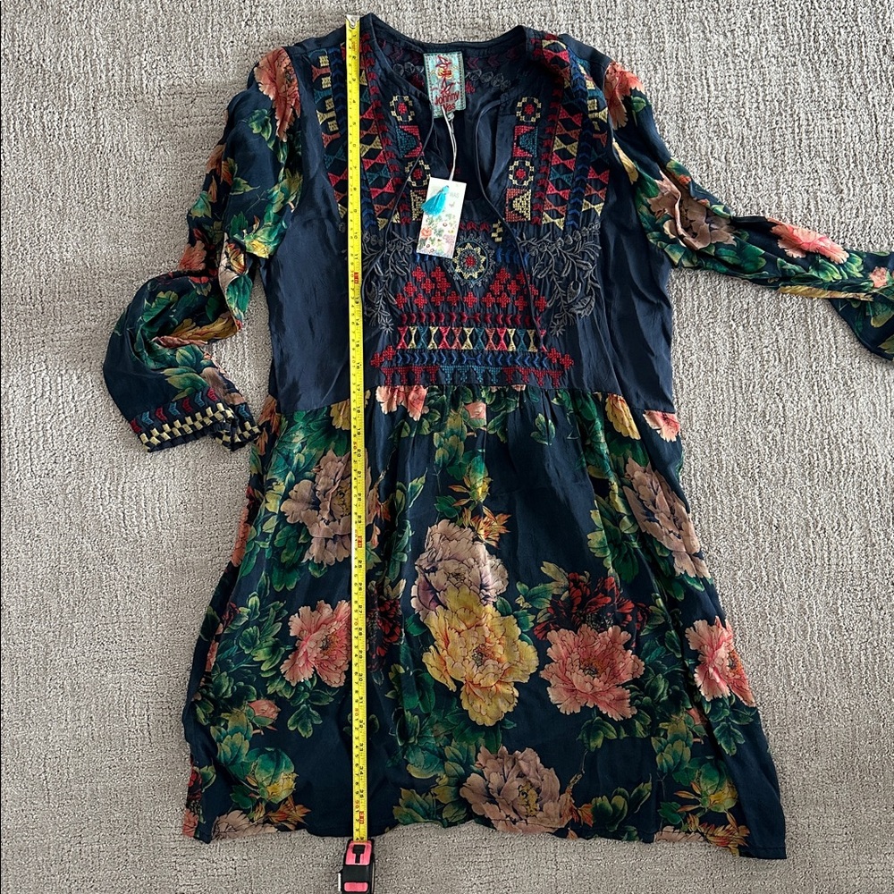 Johnny Was Floral Long Sleeve Dress - Picture 7 of 8